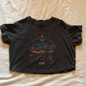 Altar'd State Black Graphic Crop Top